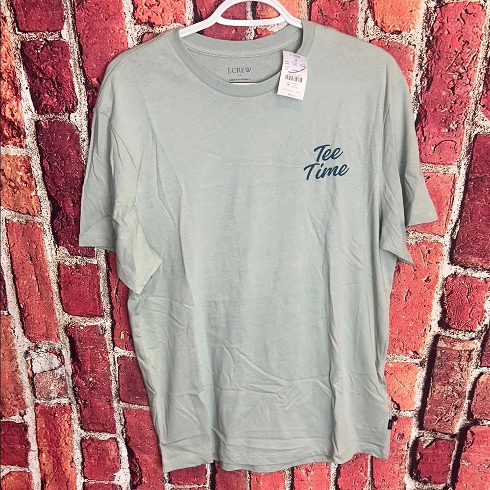 J. Crew Green Short Sleeve Tee Classic Crew size large new with tags